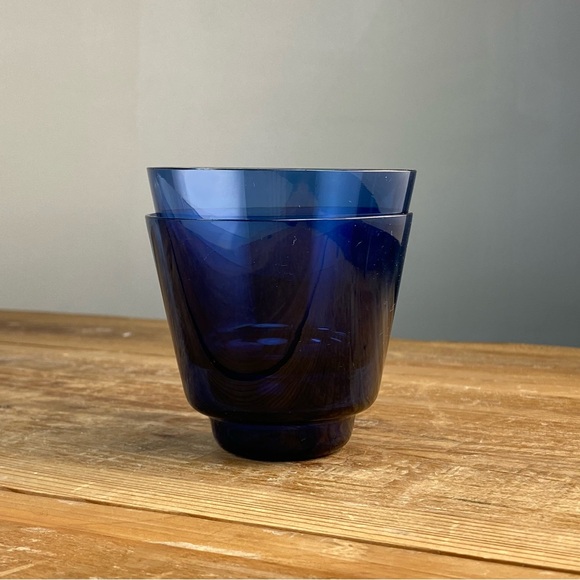Timo Sarpaneva Iittala i - 106 Linja i Series Short Blue Tumblers Cups Finland - Picture 15 of 16